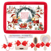 Trusou mot fete, aniversare 1 an, Mos Craciun, catifea rosie, 7 piese, 34x25 cm, REC5011/29